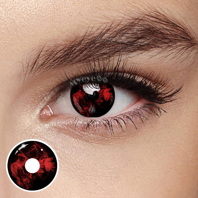 MYEYEBB Blood Black Prescription Cosplay Colored Contact Lenses | 1 Day - Blood Black (1 Day) - -8.00 - PA02_BK - image 1
