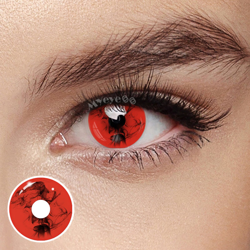 MYEYEBB Blood Red Prescription Cosplay Colored Contact Lenses | 1 Day - Blood Red (1 Day) - -8.00 - PA02_RD - image 1