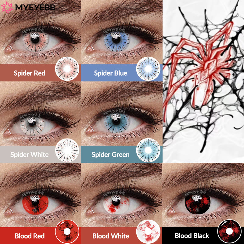 MYEYEBB Blood White Prescription Cosplay Colored Contact Lenses | 1 Day - image 5