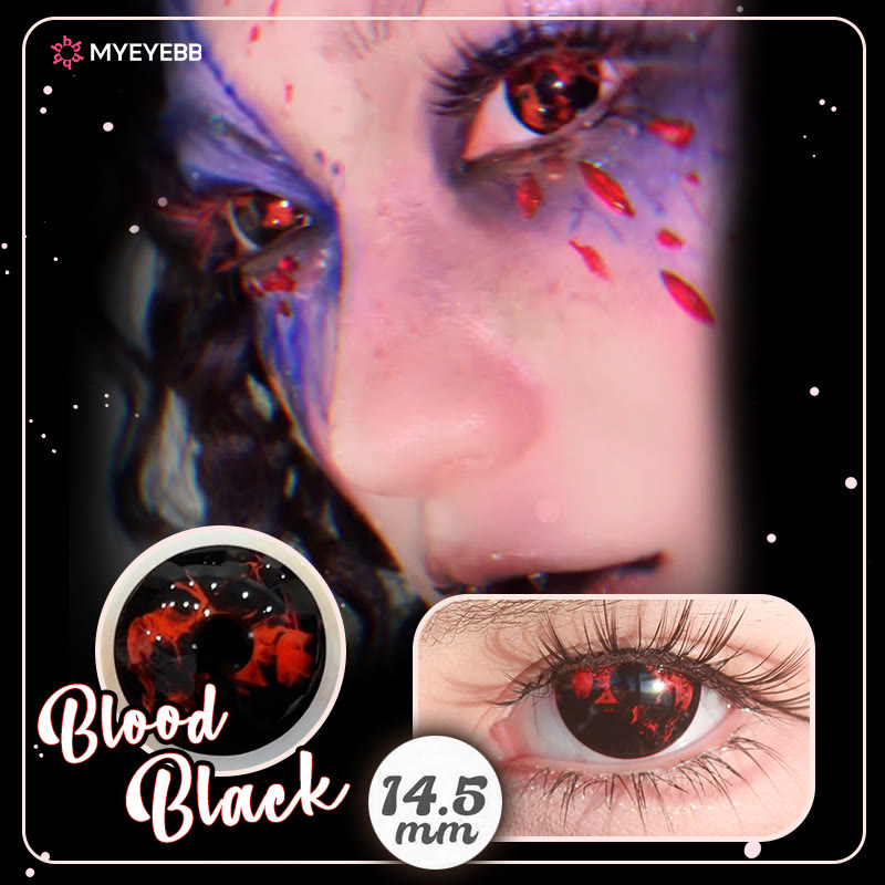 MYEYEBB Blood Black Prescription Cosplay Colored Contact Lenses | 1 Day - image 4