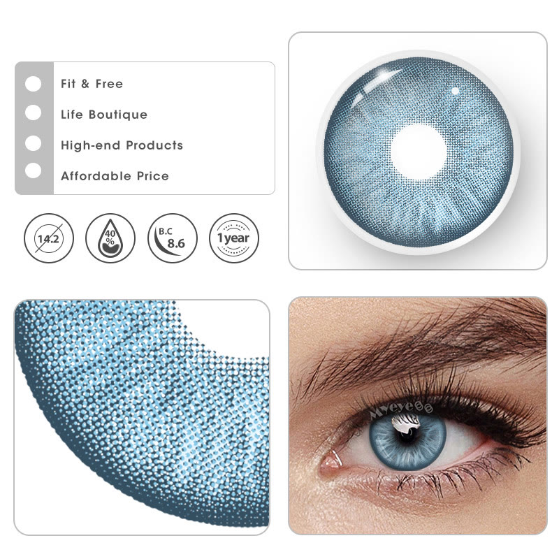 MYEYEBB Mint Blue Prescription Colored Contact Lenses - image 4