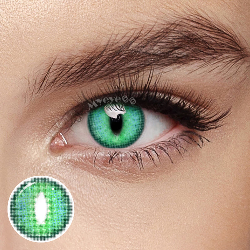 MYEYEBB Dragon Eye Green Cosplay Colored Contact Lenses丨1 Day - Dragon Eye Green (Axis Lock/1 Day) - 0.00 - OD_DY01_GN - image 1