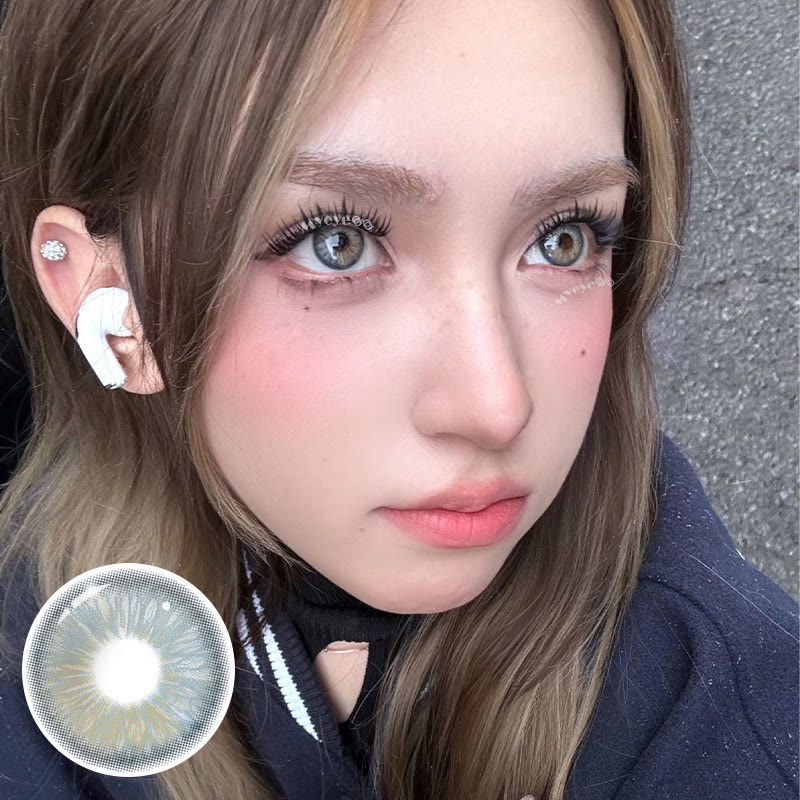 MYEYEBB Iced American Blue Grey Prescription Colored Contact Lenses - image 4