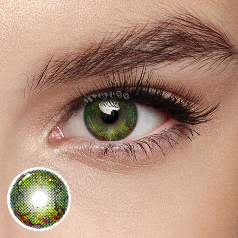 MYEYEBB Venom Realm Green Cosplay Colored Contact Lenses丨1 Day - Venom Realm Green (1 Day) - 0.00 - OD_NinaB03 - image 1