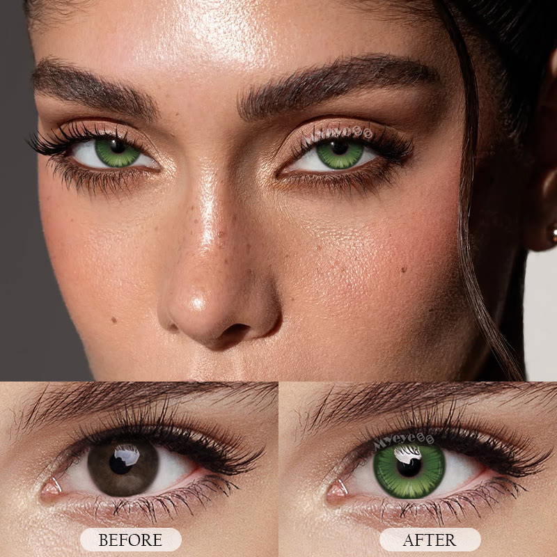 MYEYEBB Butterfly Petal Green Prescription Colored Contact Lenses丨6 Months - image 3