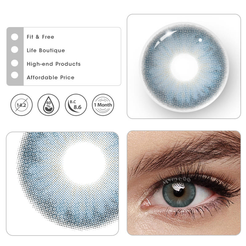 MYEYEBB Arctic Blue Prescription Colored Contact Lenses丨Monthly - image 7