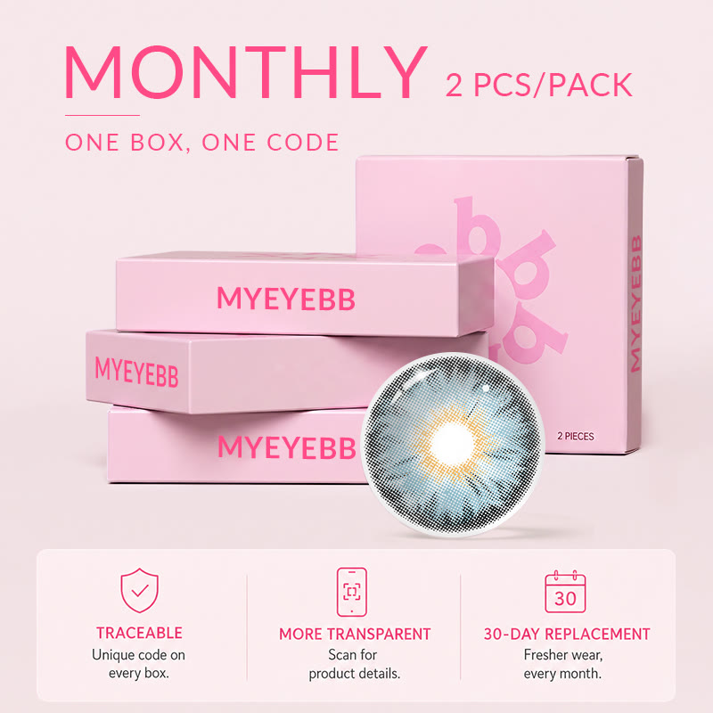MYEYEBB Tiny Iris Blue Small Pupil Prescription Colored Contact Lenses丨Monthly - image 3
