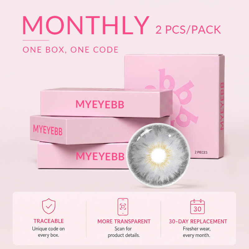 MYEYEBB Tiny Iris Grey Small Pupil Prescription Colored Contact Lenses - Tiny Iris Grey (Monthly) - -8.00 - MI20-5 - image 4