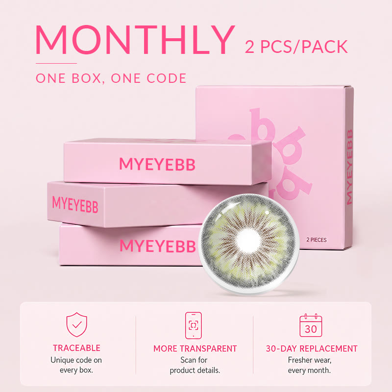 MYEYEBB Halo Iris Green Prescription Colored Contact Lenses丨Monthly - image 5