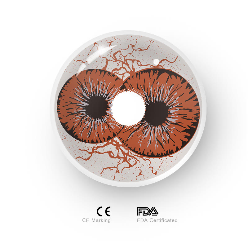 MYEYEBB Twin Hex Gold Brown Cosplay Colored Contact Lenses - image 6