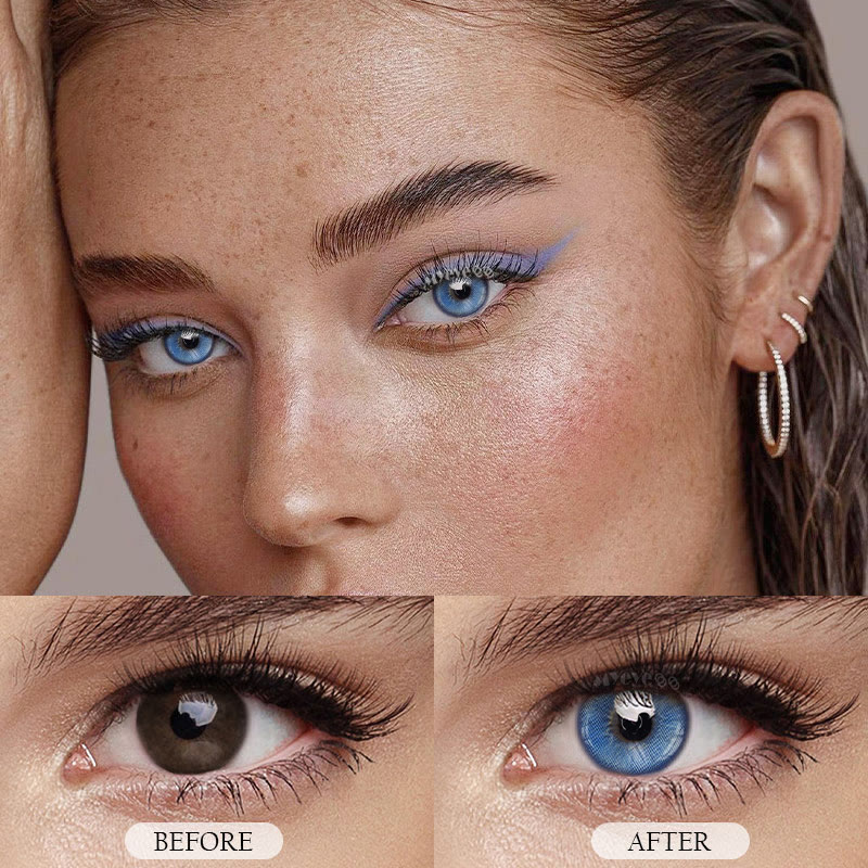 MYEYEBB Magic Coral Blue Prescription Colored Contact Lenses - image 4