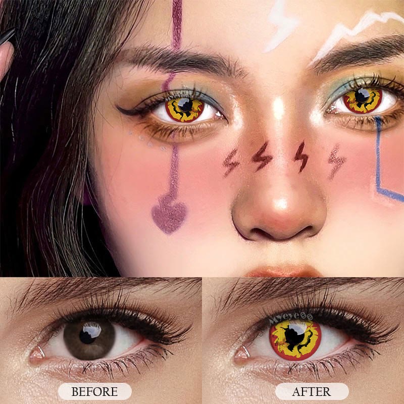 MYEYEBB Bloom Red Prescription Cosplay Colored Contact Lenses  - image 8