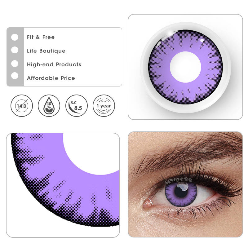 MYEYEBB Miracle TimesII Purple Prescription Cosplay Colored Contact Lenses  - image 9