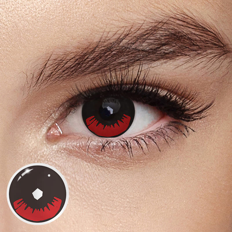 MYEYEBB Blind Kamado Tanjirou Prescription Cosplay Colored Contact Lenses  - Kamado Tanjirou - -8.00 - RY255_BKRD - image 1