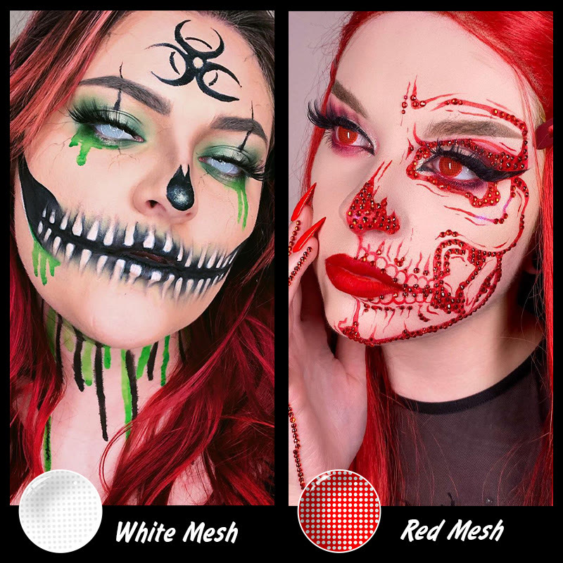 MYEYEBB Blind White Mesh Cosplay Colored Contact Lenses - image 16