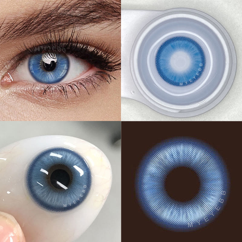 MYEYEBB Magic Coral Blue Prescription Colored Contact Lenses - image 3