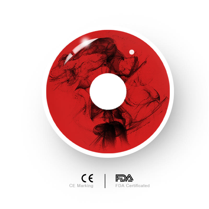 MYEYEBB Blood Red Prescription Cosplay Colored Contact Lenses | 1 Day - image 8