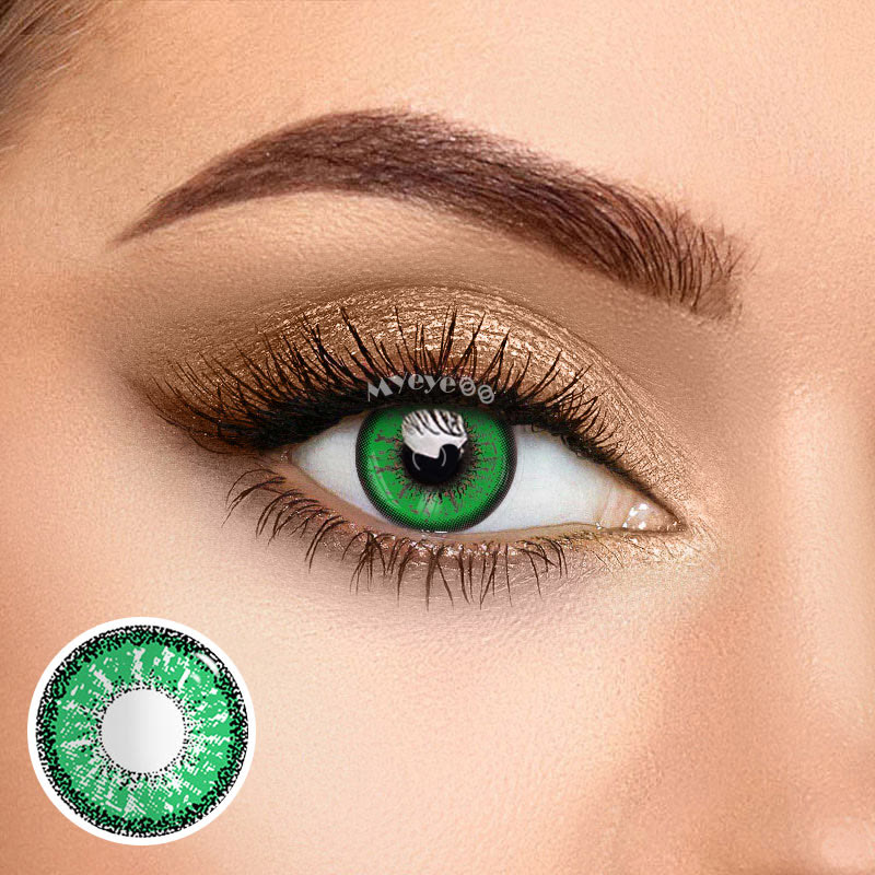 MYEYEBB Genshin Impact Green Prescription Cosplay Colored Contact Lenses - Green - -8.00 - FB39_GN - image 1