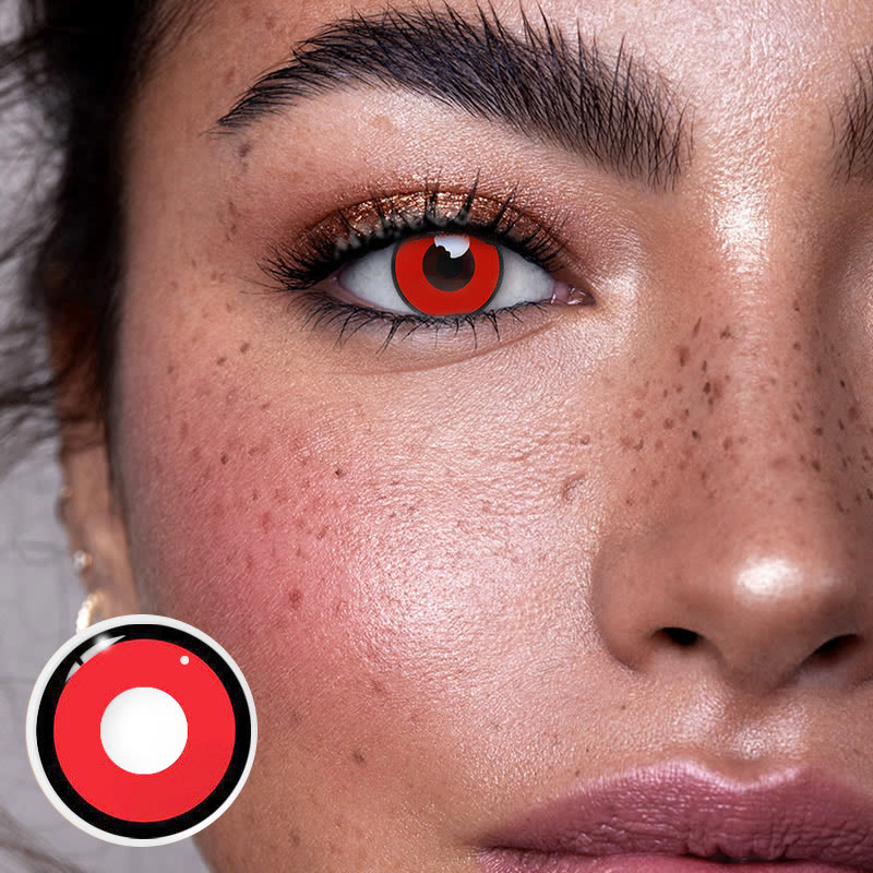 MYEYEBB Manson Red Prescription Cosplay Colored Contact Lenses - image 4