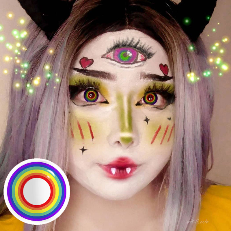 MYEYEBB Circle Rainbow Prescription Cosplay Colored Contact Lenses - image 1