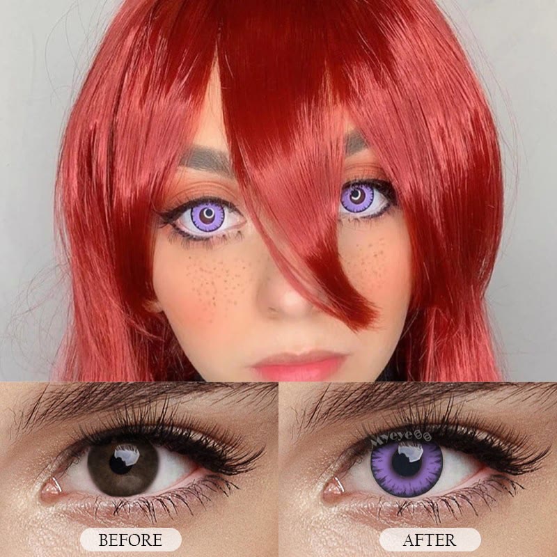 MYEYEBB Miracle TimesII Purple Prescription Cosplay Colored Contact Lenses  - image 8