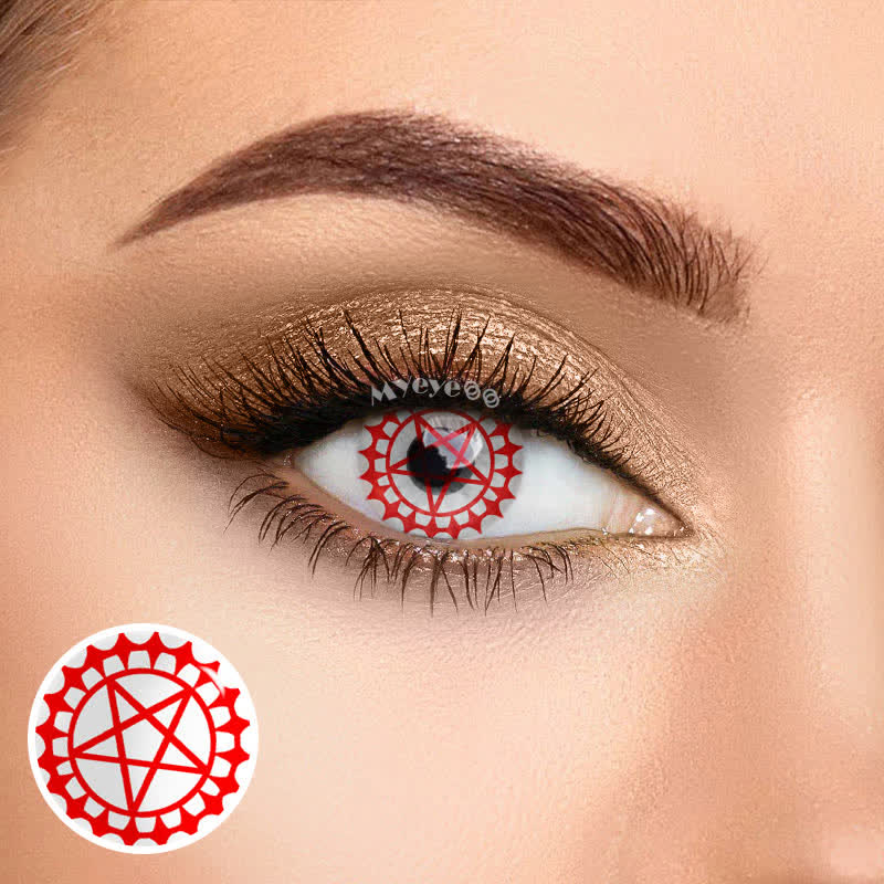 MYEYEBB Blind Ciel's Contract Red & White Cosplay Colored Contact Lenses - Ciel's Contract Red & White - 0.00 - RY159_RD - image 1
