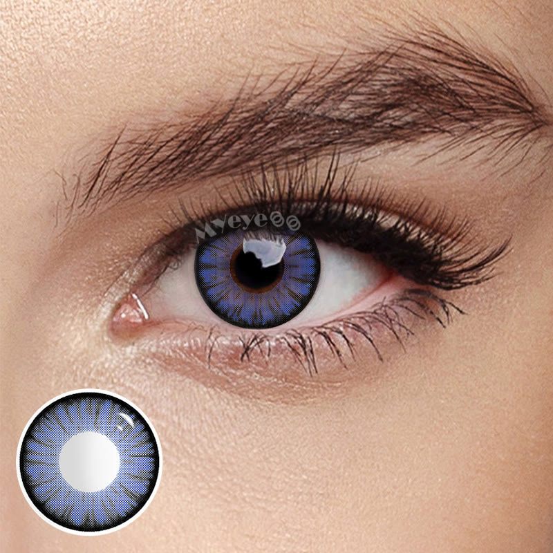 MYEYEBB Miracle Times Deep Blue Prescription Cosplay Colored Contact Lenses - image 3