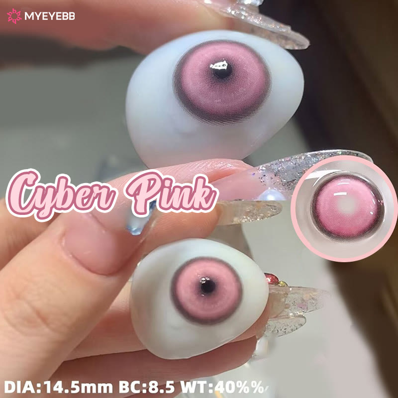 MYEYEBB Cyber Pink Prescription Cosplay Colored Contact Lenses - image 7