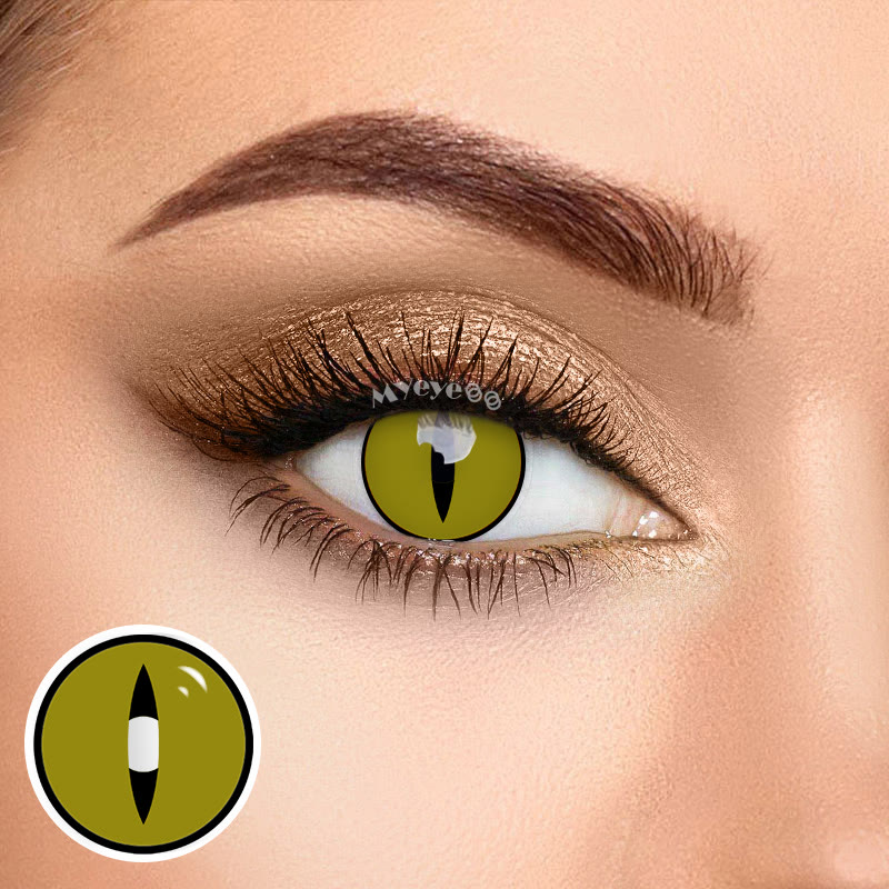 MYEYEBB Maru Green Cat Eye Cosplay Colored Contact Lenses  - image 3