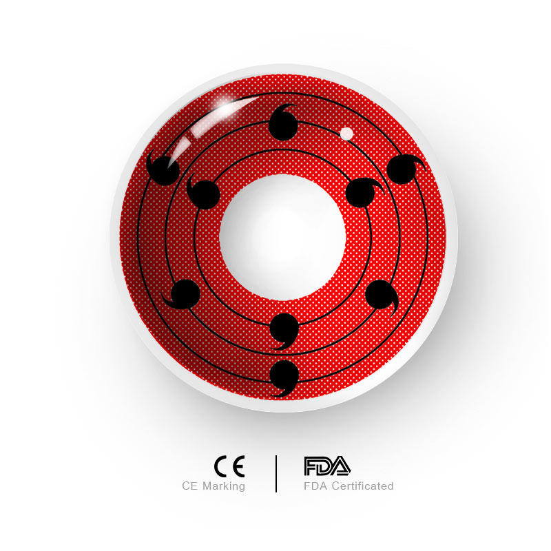 MYEYEBB Rinne Sharingan Red Prescription Cosplay Colored Contact Lenses - image 3