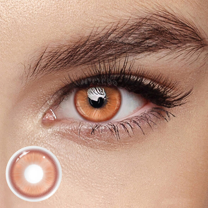MYEYEBB Magic Coral Orange Brown Prescription Colored Contact Lenses - Magic Coral Orange Brown - -8.00 - RY1000_GBN - image 1
