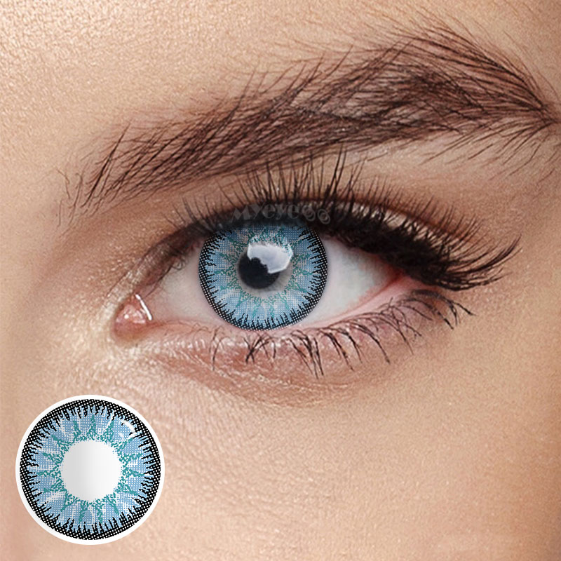 MYEYEBB Wild Nature Blue Prescription Colored Contact Lenses - Wild Nature Blue - -8.00 - FC41_BU - image 1