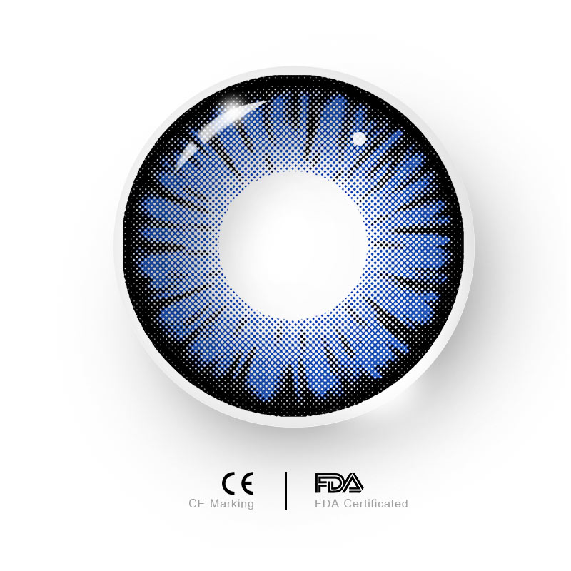 MYEYEBB Miracle Times Deep Blue Prescription Cosplay Colored Contact Lenses - image 2