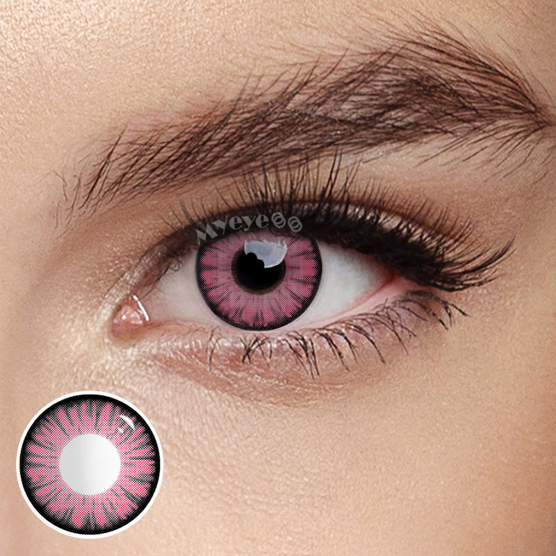 MYEYEBB Miracle Times Rose Red Prescription Cosplay Colored Contact Lenses - Miracle Times Rose Red - -8.00 - RY139_Rose RD - image 1