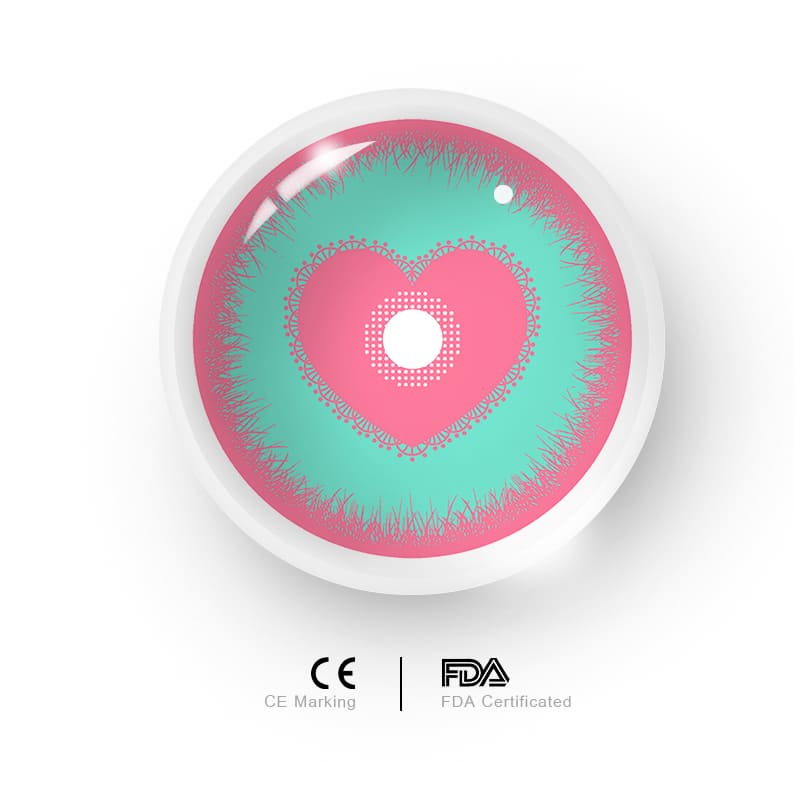 MYEYEBB Blind Minecraft Green Pink Prescription Cosplay Colored Contact Lenses  - image 5