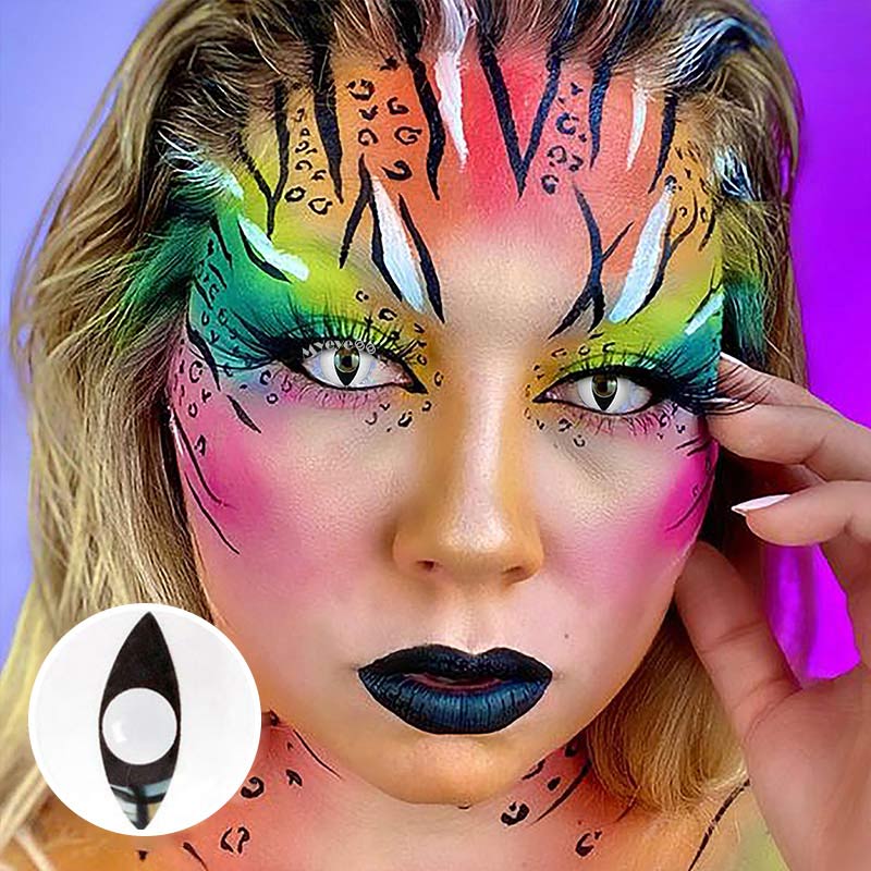 MYEYEBB White Cat Eye Prescription Cosplay Colored Contact Lenses - image 6