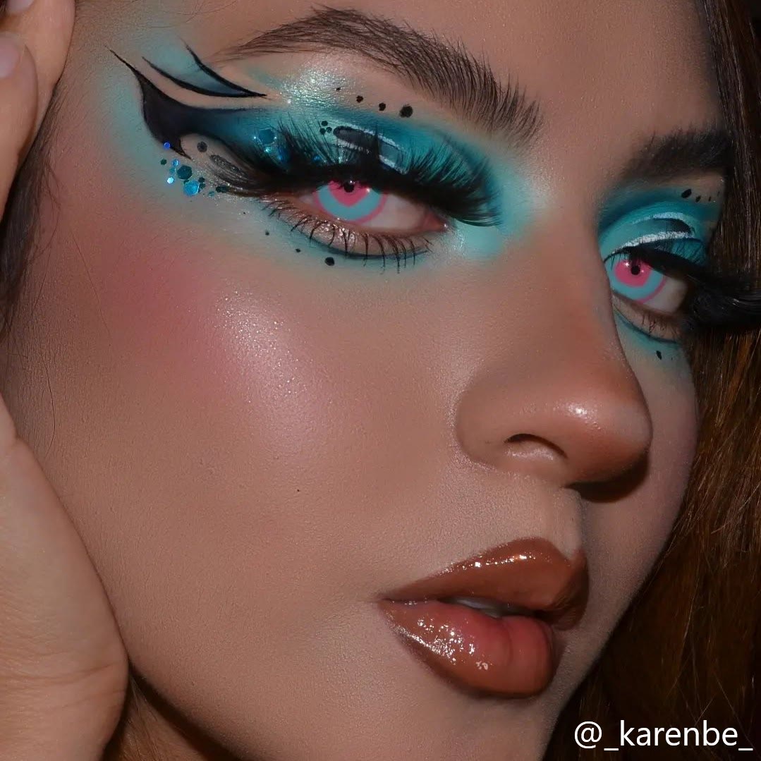 MYEYEBB Blind Minecraft Green Pink Prescription Cosplay Colored Contact Lenses  - image 4