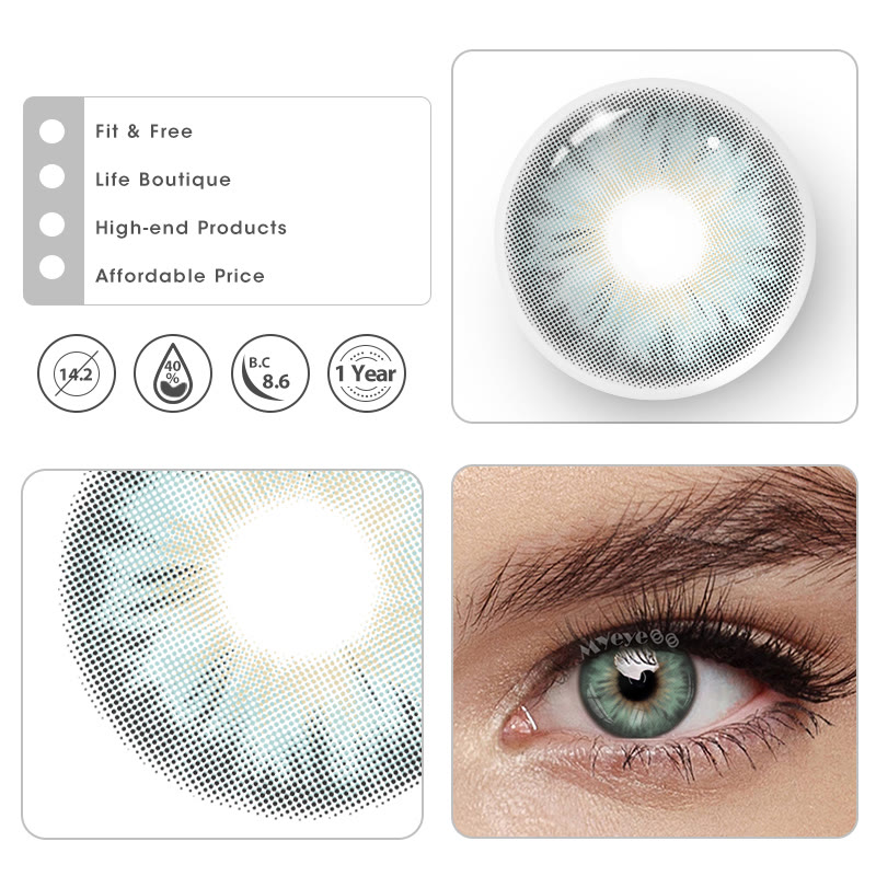 MYEYEBB Tiny Iris Green Large Pupil Prescription Colored Contact Lenses - image 4