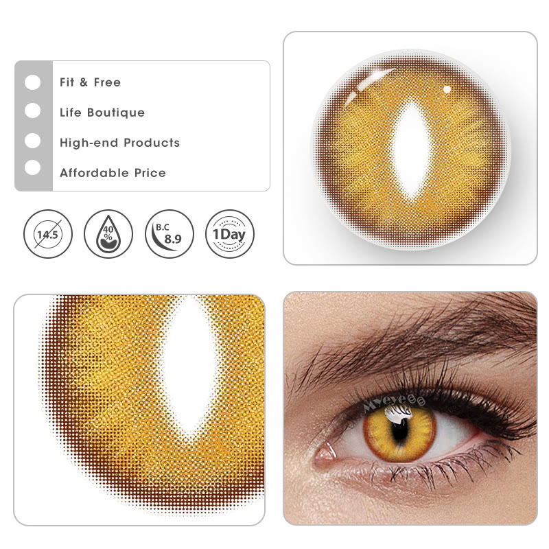 MYEYEBB Dragon Eye Gold Brown Cosplay Colored Contact Lenses丨1 Day - image 6