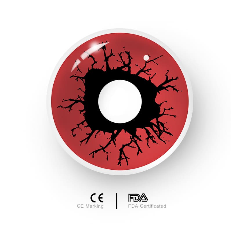 MYEYEBB Bloody Eye Red Prescription Cosplay Colored Contact Lenses  - image 3