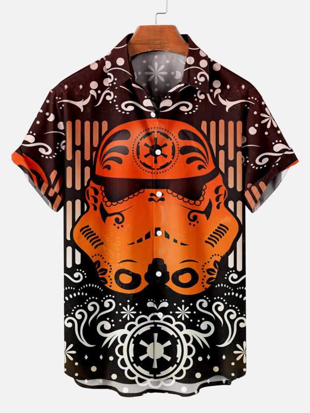 [Copy]Men's Vintage Witch Oil Painting Art Halloween Short Sleeve Shirt