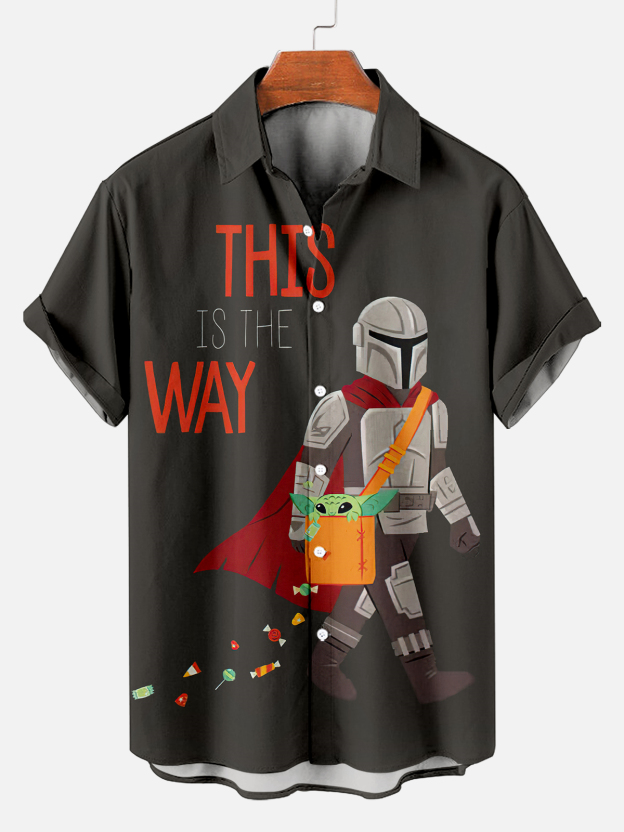 [Copy]Men's Vintage Witch Oil Painting Art Halloween Short Sleeve Shirt