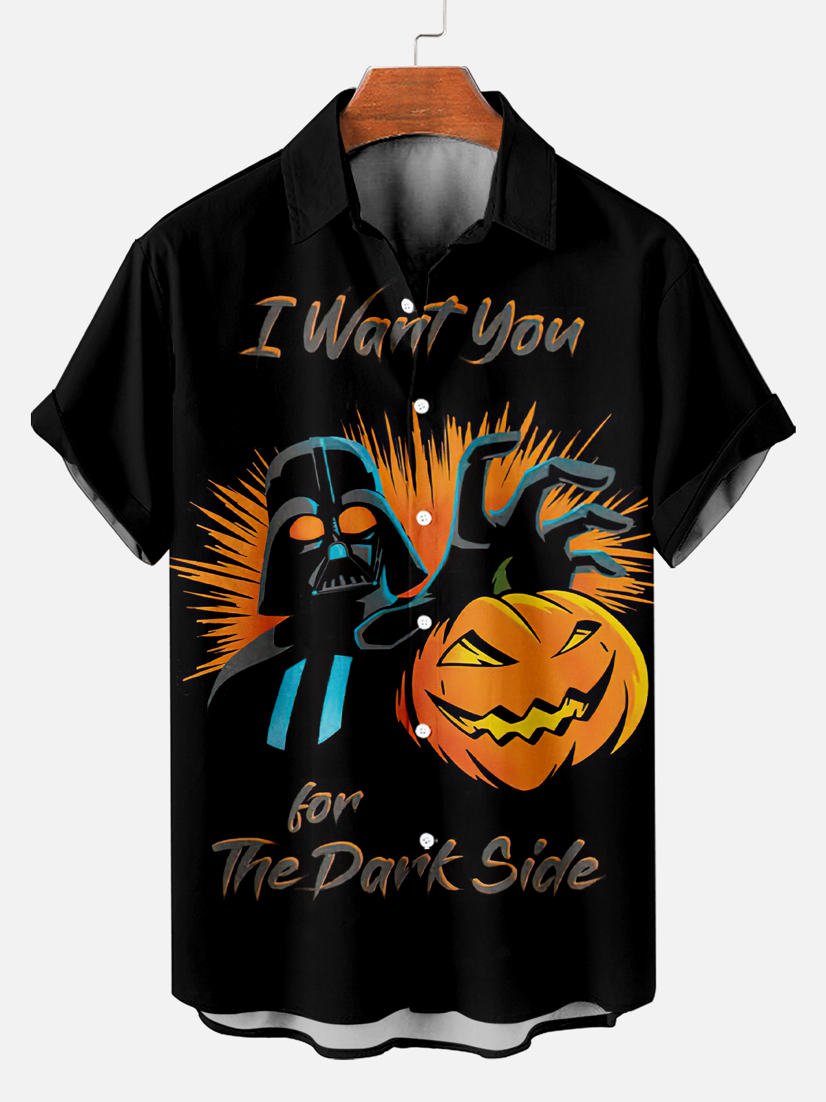 I Want You For The Dark Side Men's Space War Movie Halloween Short Sleeve Shirt