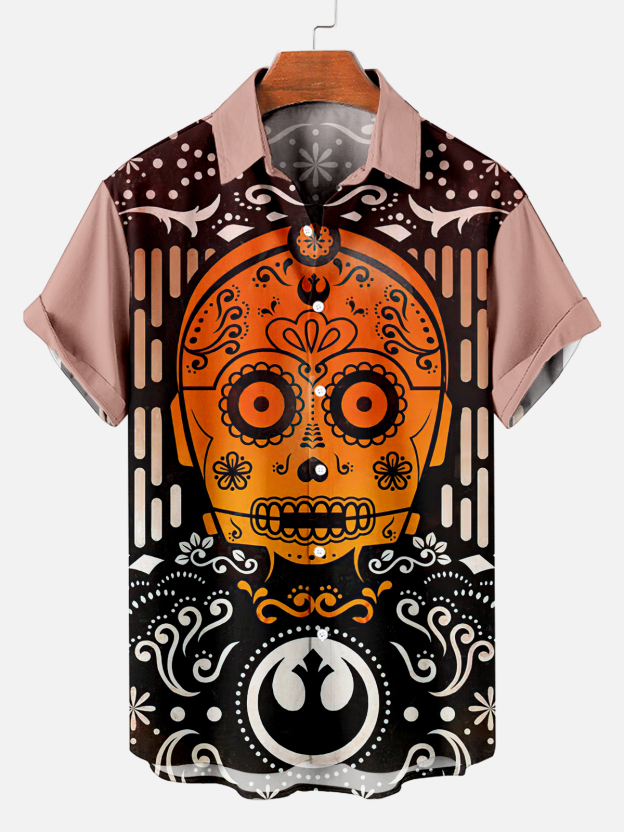 [Copy]Men's Vintage Witch Oil Painting Art Halloween Short Sleeve Shirt