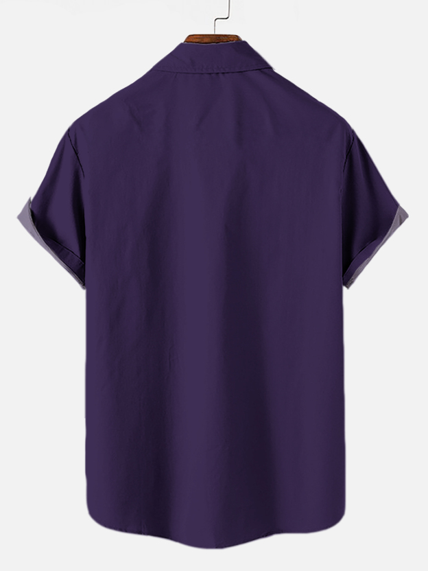 No Tricks All Treats Men's Space War Movie Halloween Short Sleeve Shirt