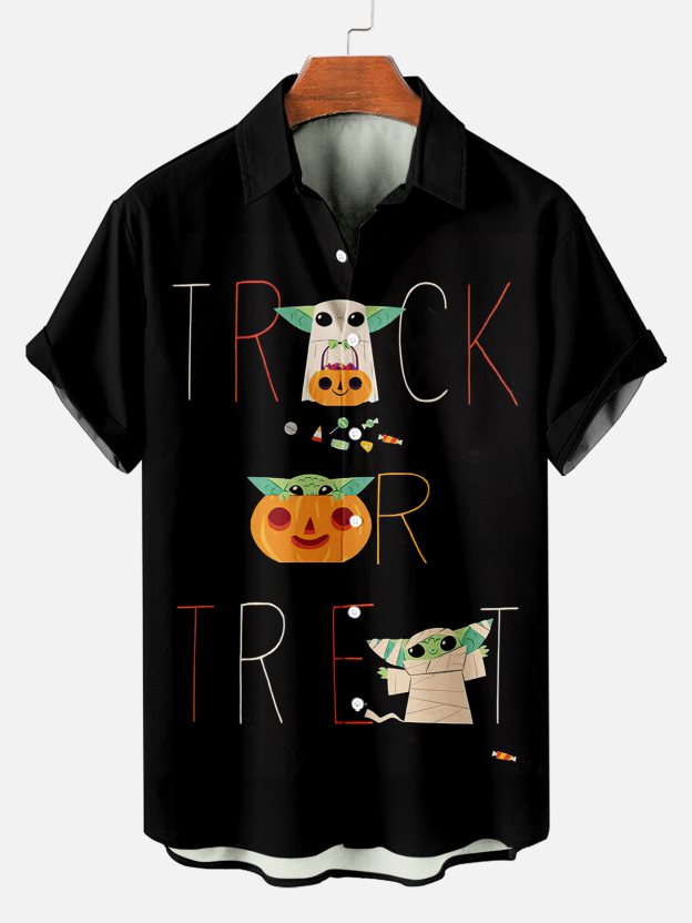[Copy]Men's Vintage Witch Oil Painting Art Halloween Short Sleeve Shirt