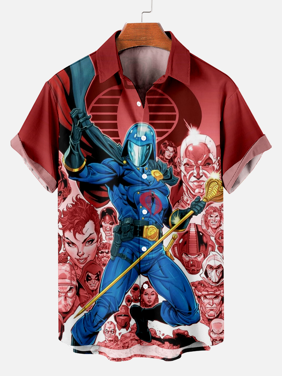 Men's Classic Retro War Cartoon Short Sleeve Shirt