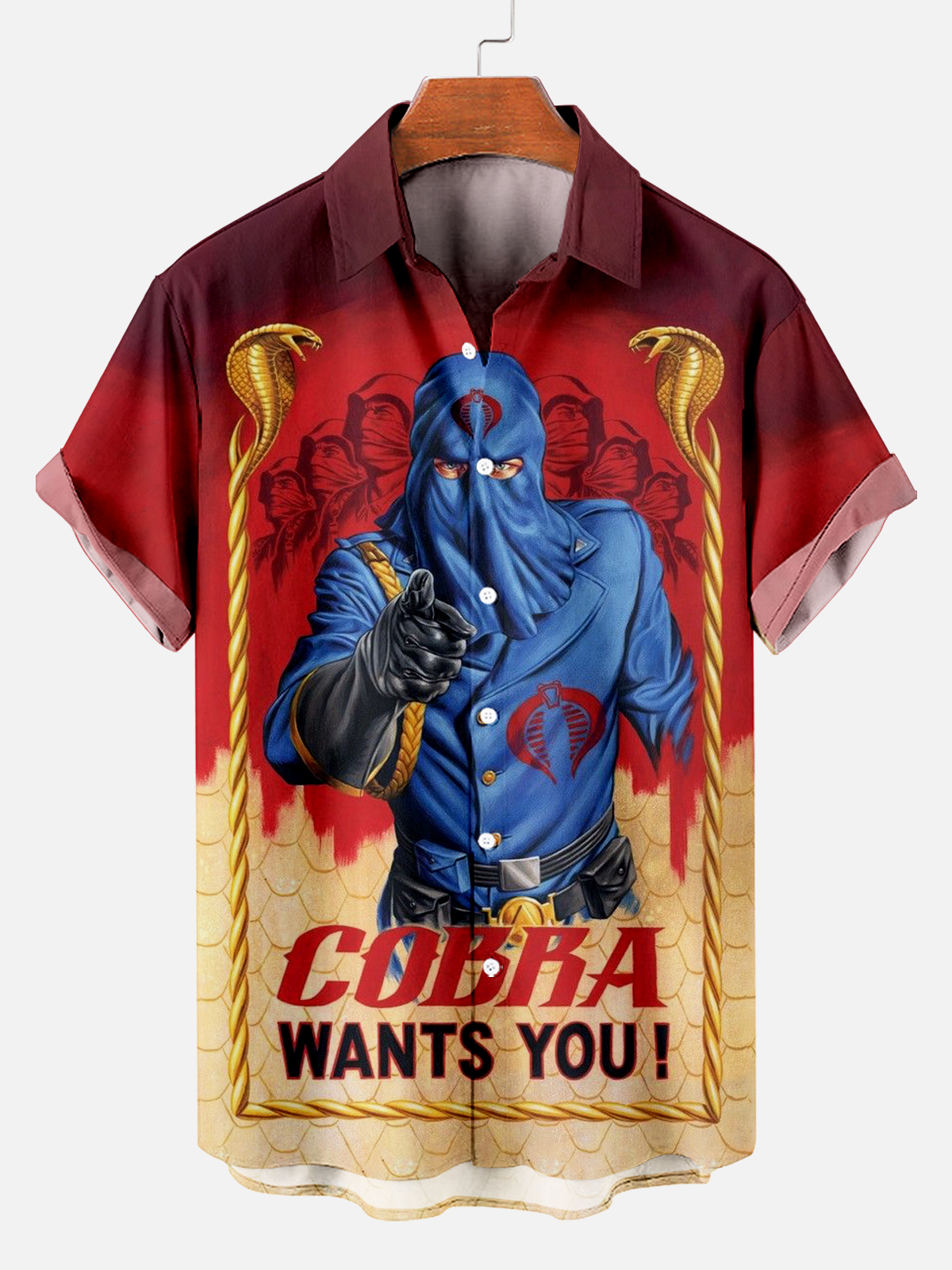 Men's Classic Retro War Cartoon Short Sleeve Shirt
