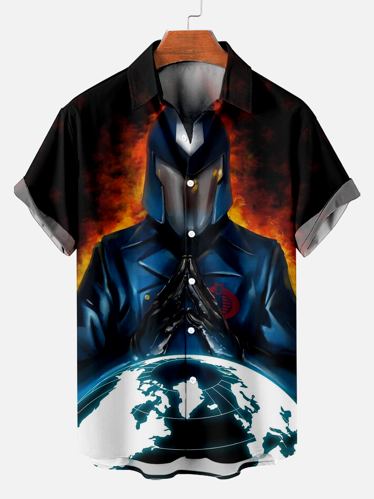 Men's Classic Retro War Cartoon Short Sleeve Shirt