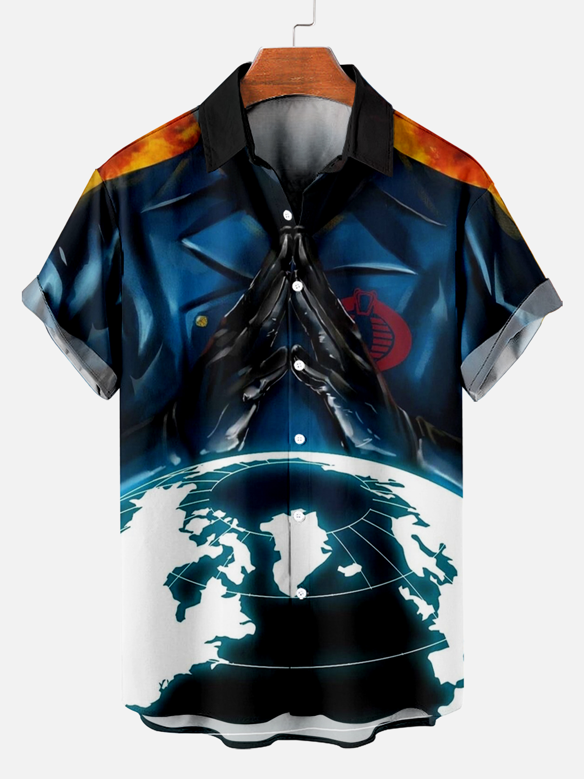 Men's Classic Retro War Cartoon Short Sleeve Shirt